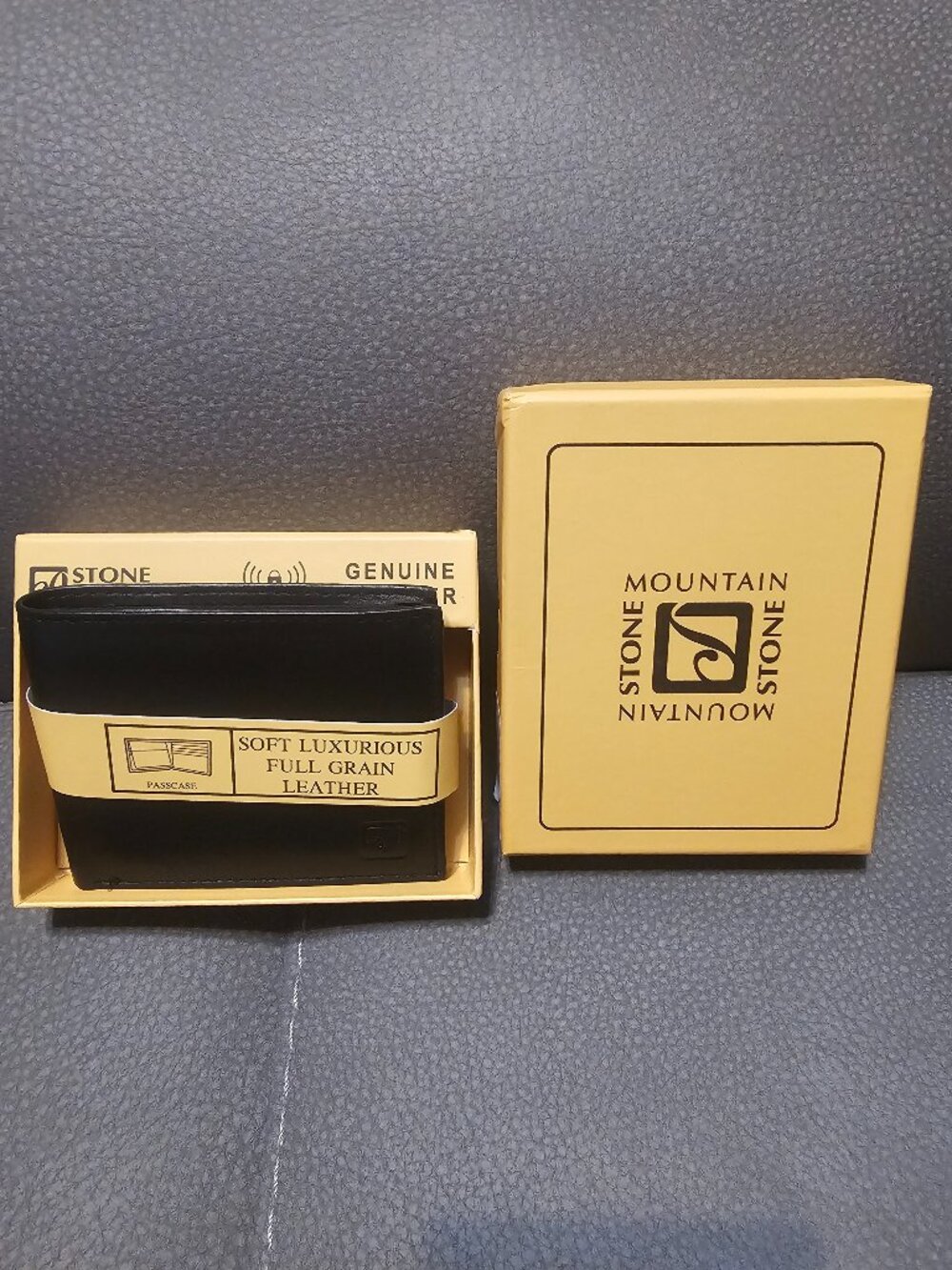 Stone Mountain: Men's black genuine leather wallet NEW
